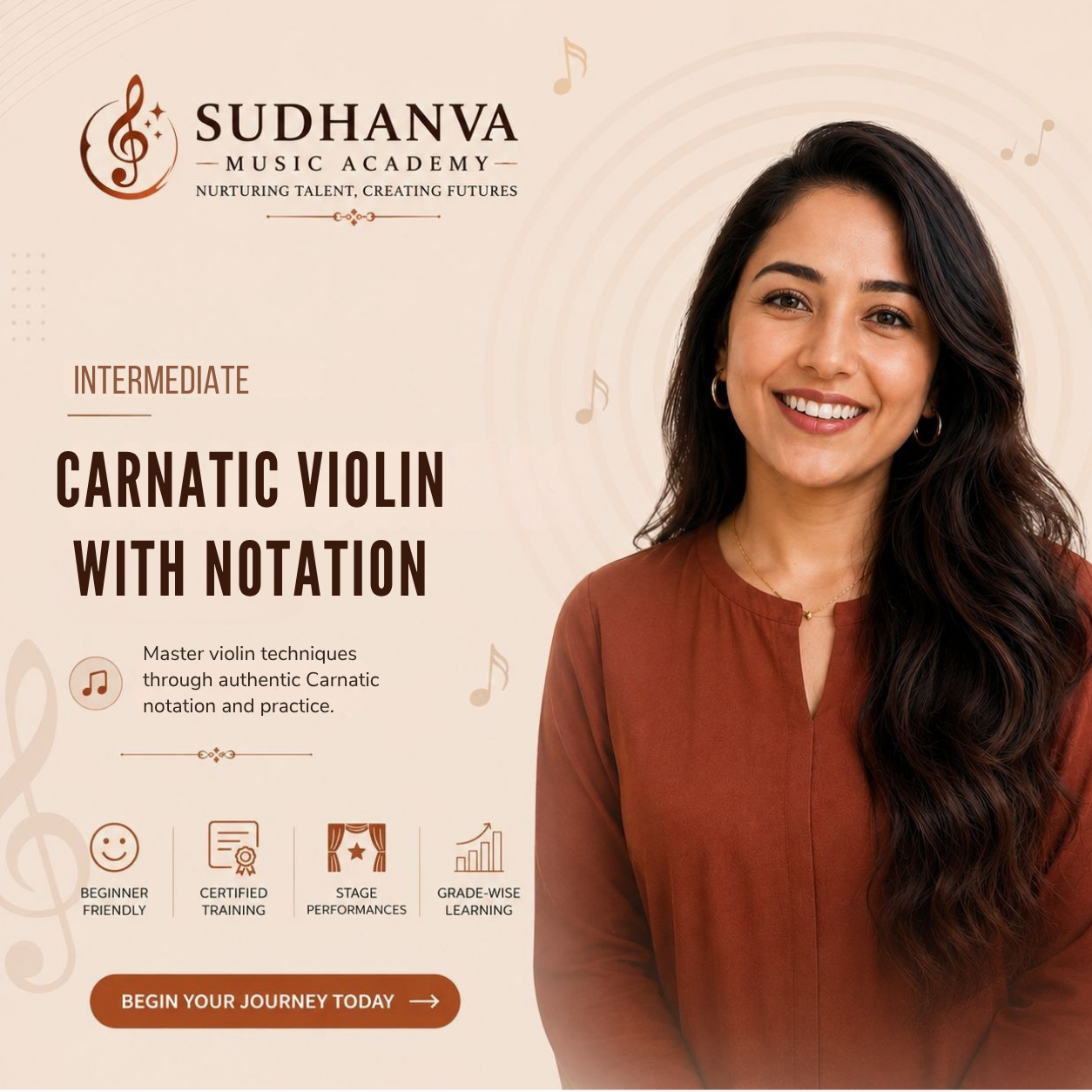 Carnatic Violin with Notation